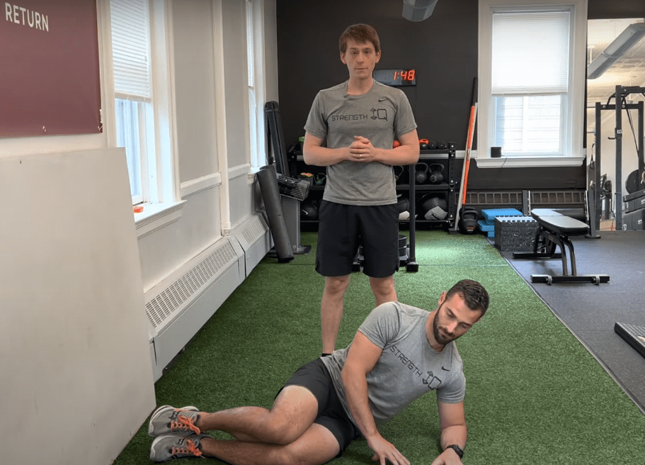 Short Lever Side Plank + Top Hip Abduction